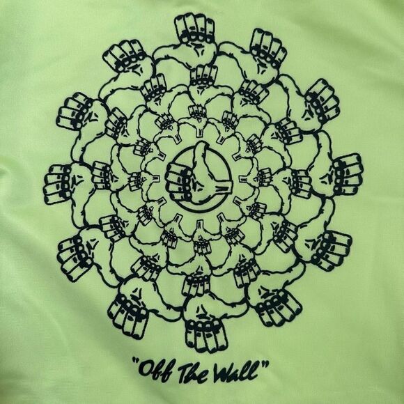 Vans Winner's Circle “Off the Wall” Track Zip Jacket Size S Neon Green Black - Picture 4 of 7